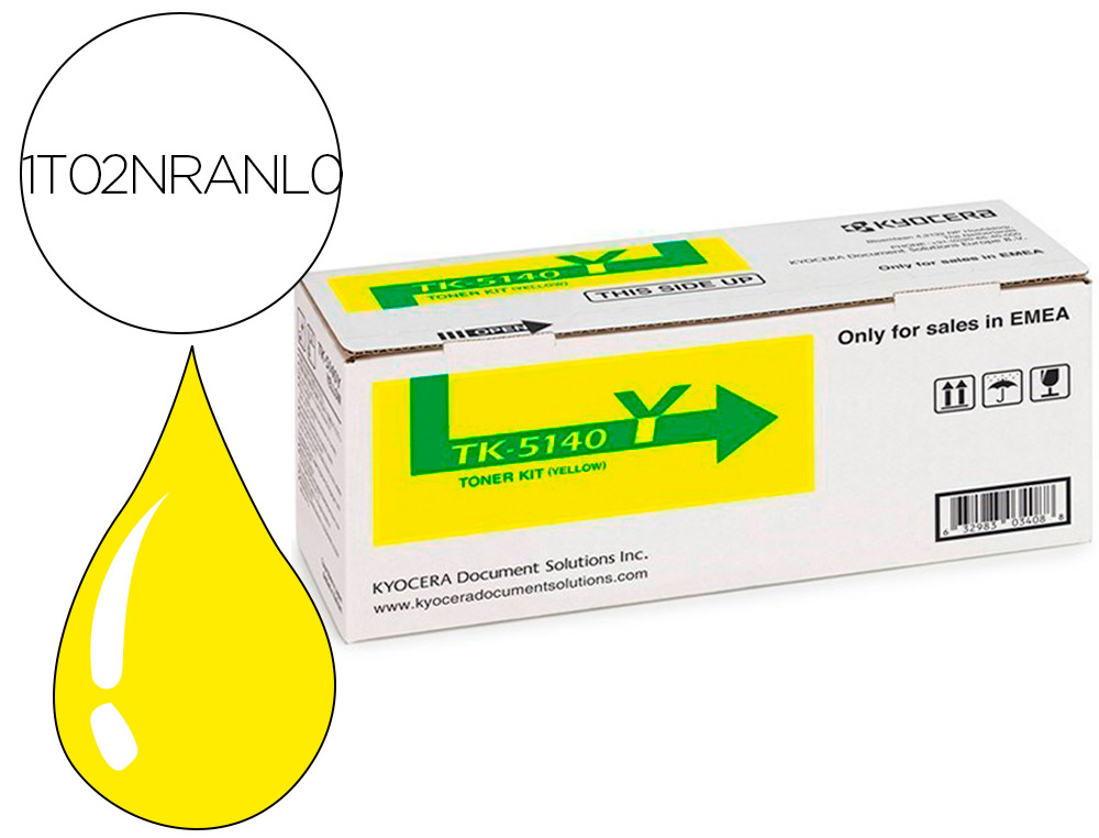 TONER TK-5140Y KYOCERA ECOSYS M6530CDN, M6530CDN/KL3, P6130CDN, P6130CDN/KL3 AMARILLO TK5140