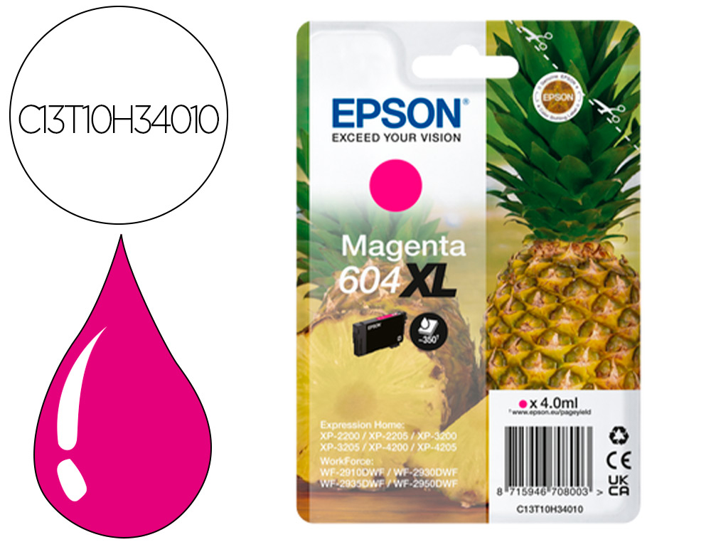 INK-JET EPSON 604XL EXPRESSION HOME XP-2200 / 2205 / 3200 / 3205 / 4200 / 4205 / WF-2910 SERIES COLOR