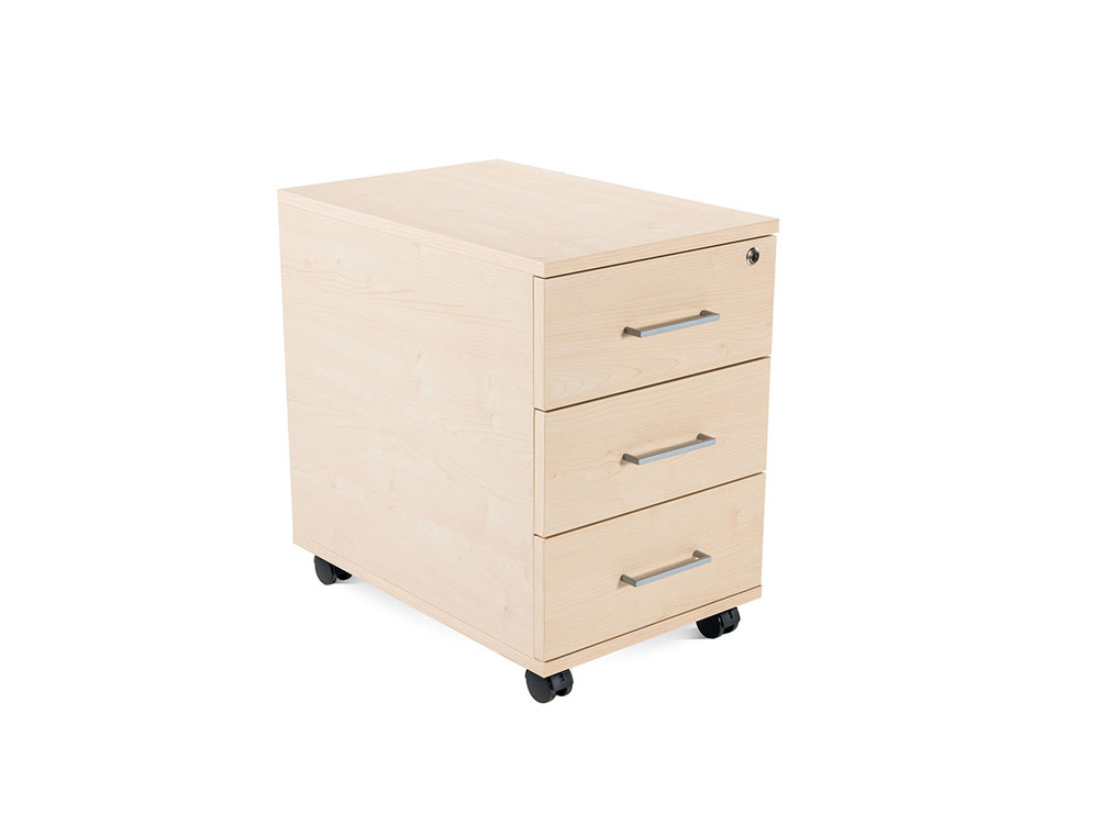 CAJONERA ROCADA CON 3 CAJONES SERIE STORE 58X40X59,5 ACABADO AA01 HAYA/HAYA