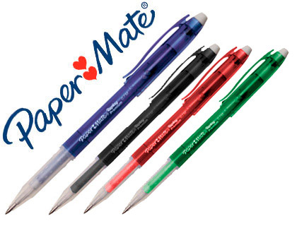 BOLIGRAFO PAPER MATE ERASABLE GEL COLORES SURTIDOS CON GOMA DE BORRAR