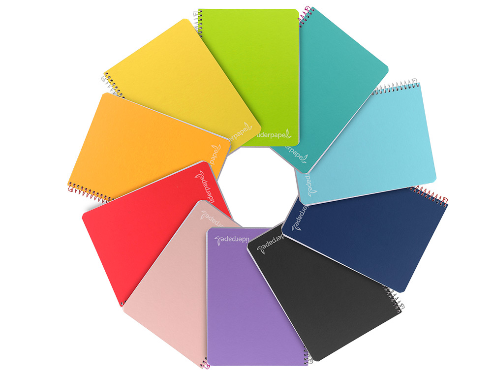 CUADERNO ESPIRAL LIDERPAPEL CUARTO WITTY TAPA DURA 80H 75GR RAYADO MONTESSORI 5 MM COLORES SURTIDOS