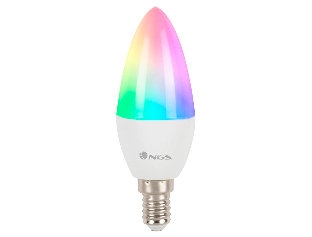 BOMBILLA NGS SMART WIFI LED BULB GLEAM 514C HALOGENA COLORES 5W 500 LUMENES E14 REGULABLE EN INTESIDAD