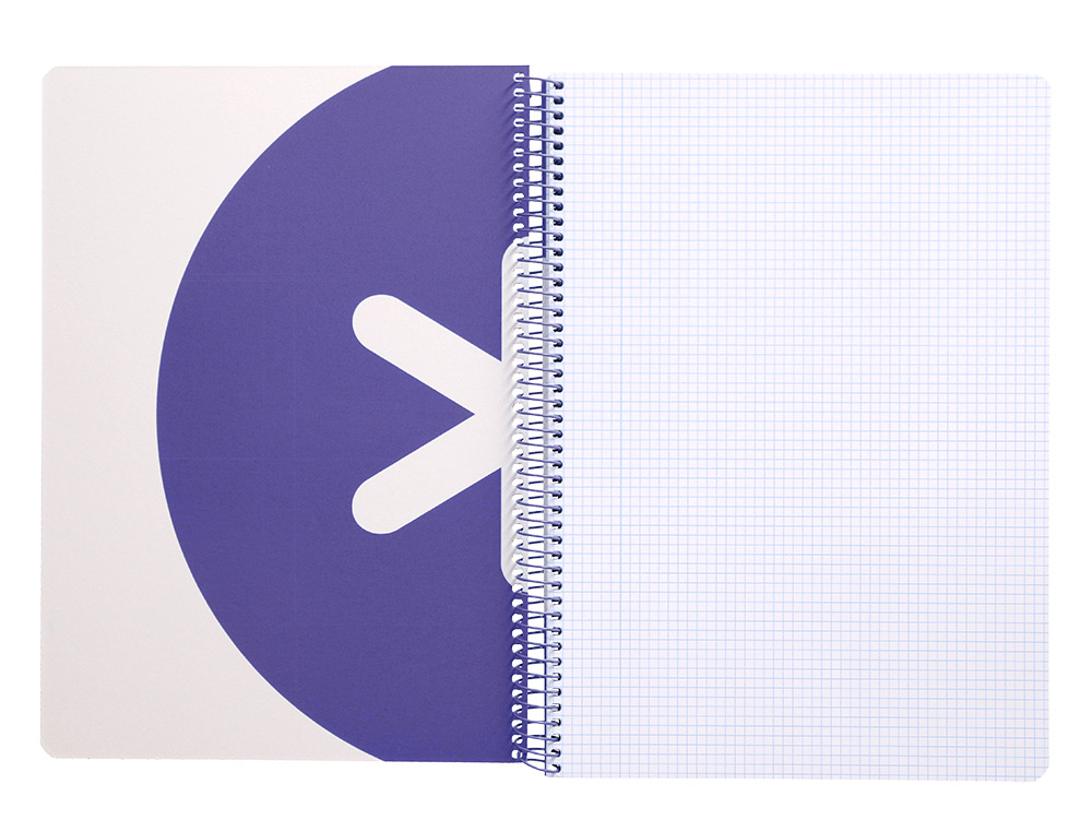 CUADERNO ESPIRAL A4 ANTARTIK TAPA DURA 80H 90GR CUADRO 4MM CON MARGEN COLOR LAVANDA