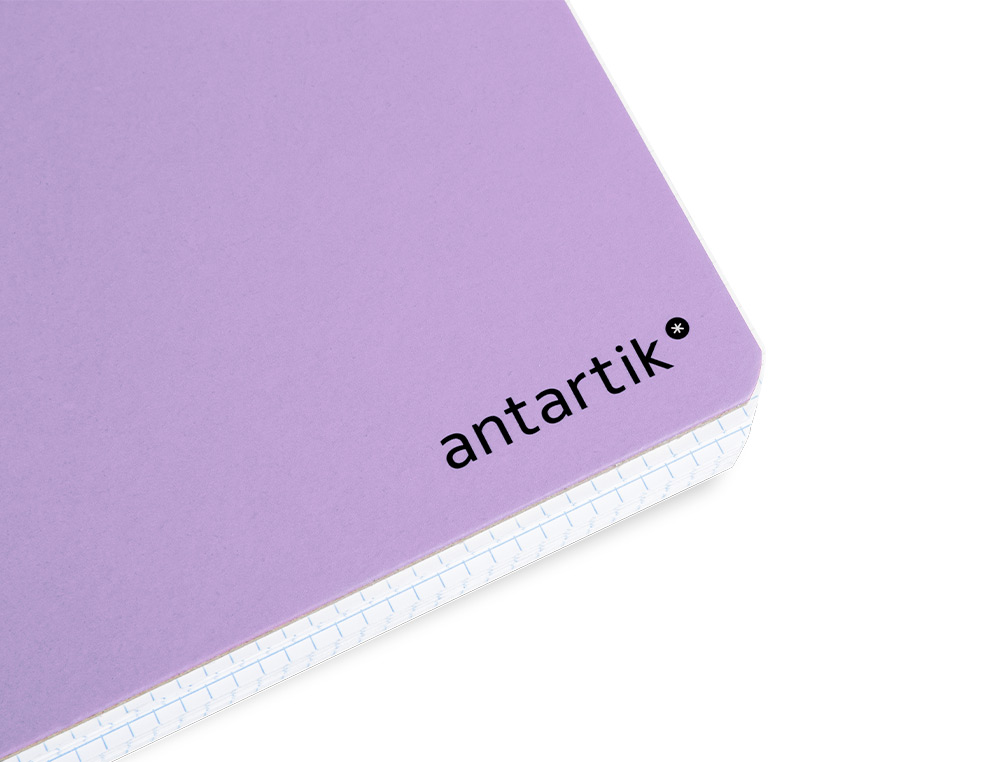 CUADERNO ESPIRAL A4 ANTARTIK TAPA DURA 80H 90GR CUADRO 4MM CON MARGEN COLOR LAVANDA