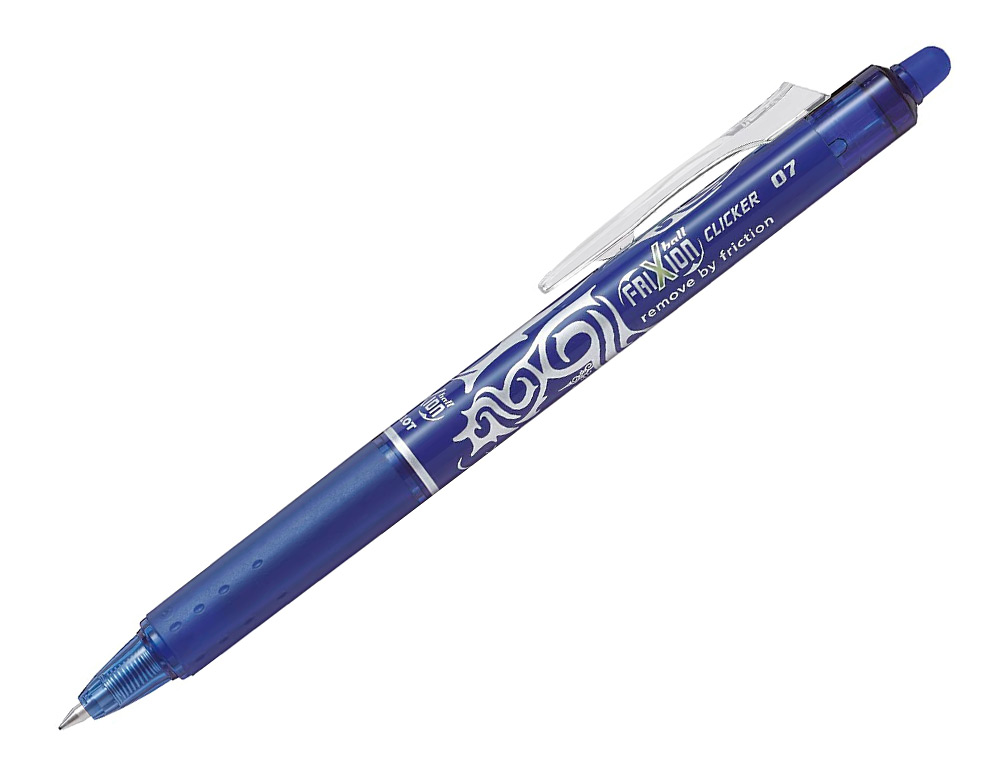 BOLIGRAFO PILOT FRIXION CLICKER BORRABLE 0,7 MM PUNTA MEDIA AZUL EN BLISTER
