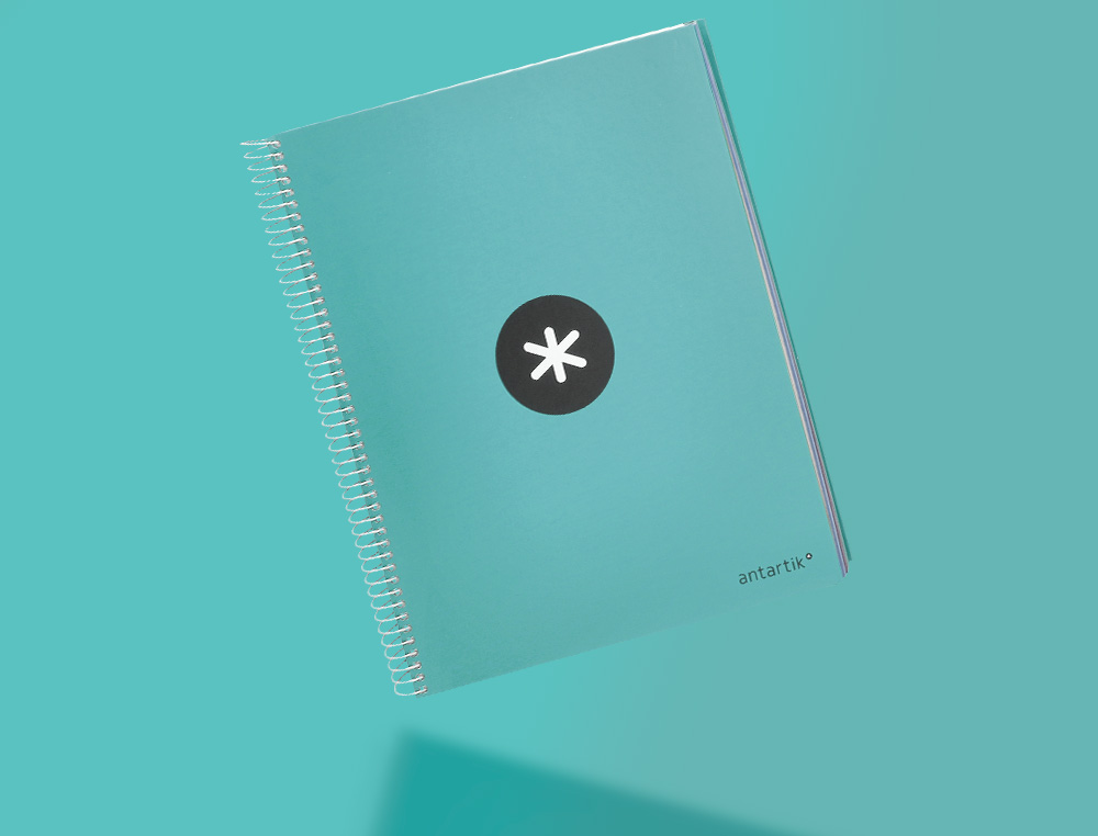 CUADERNO ESPIRAL A4 MICRO ANTARTIK TAPA FORRADA 120H 90 GR LISO 5 BANDAS 4 TALADROS COLOR MENTA
