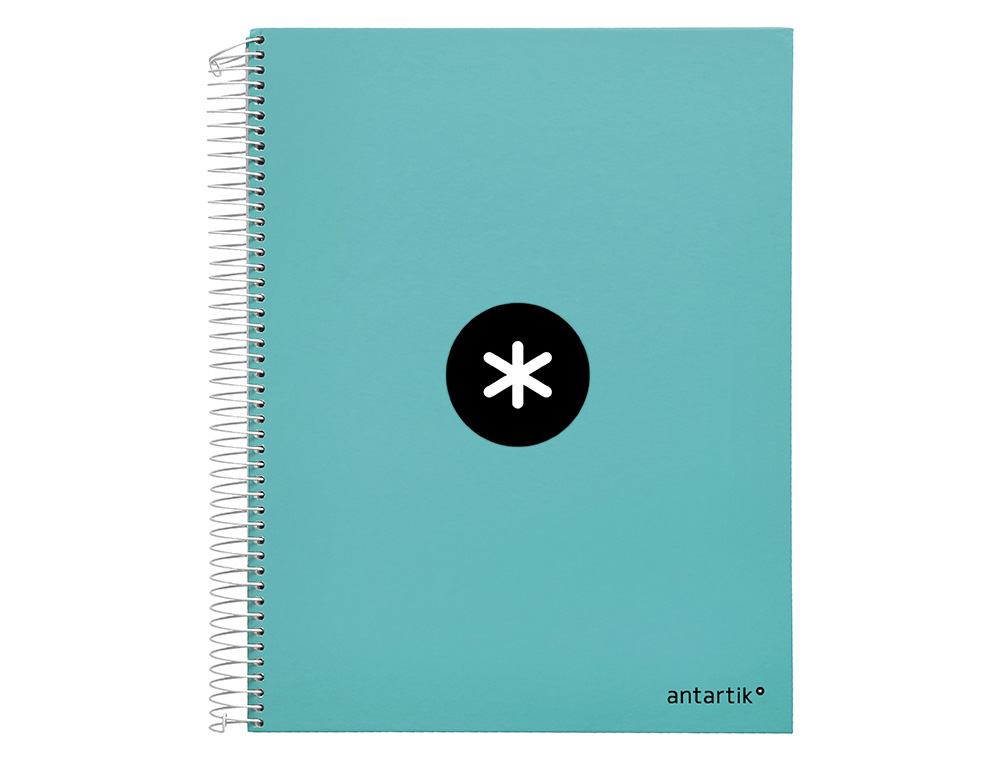 CUADERNO ESPIRAL A4 MICRO ANTARTIK TAPA FORRADA 120H 90 GR LISO 5 BANDAS 4 TALADROS COLOR MENTA
