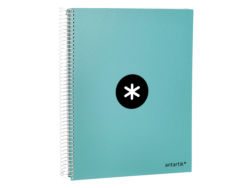 CUADERNO ESPIRAL A4 MICRO ANTARTIK TAPA FORRADA 120H 90 GR LISO 5 BANDAS 4 TALADROS COLOR MENTA