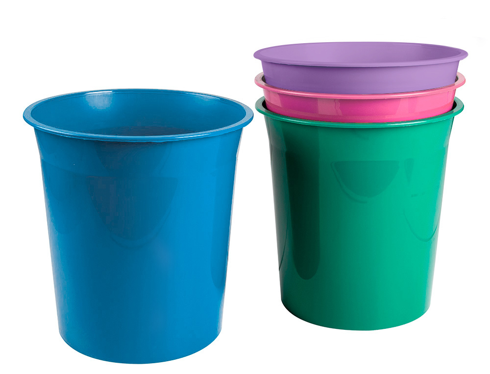PAPELERA PLASTICO LIDERPAPEL LAVANDA OPACO 13 LITROS 275X285 MM