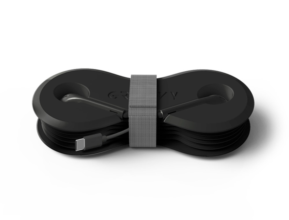 AURICULARES GROOVY CON MICROFONO Y ESTUCHE CONECTOR TIPO-C COLOR NEGRO