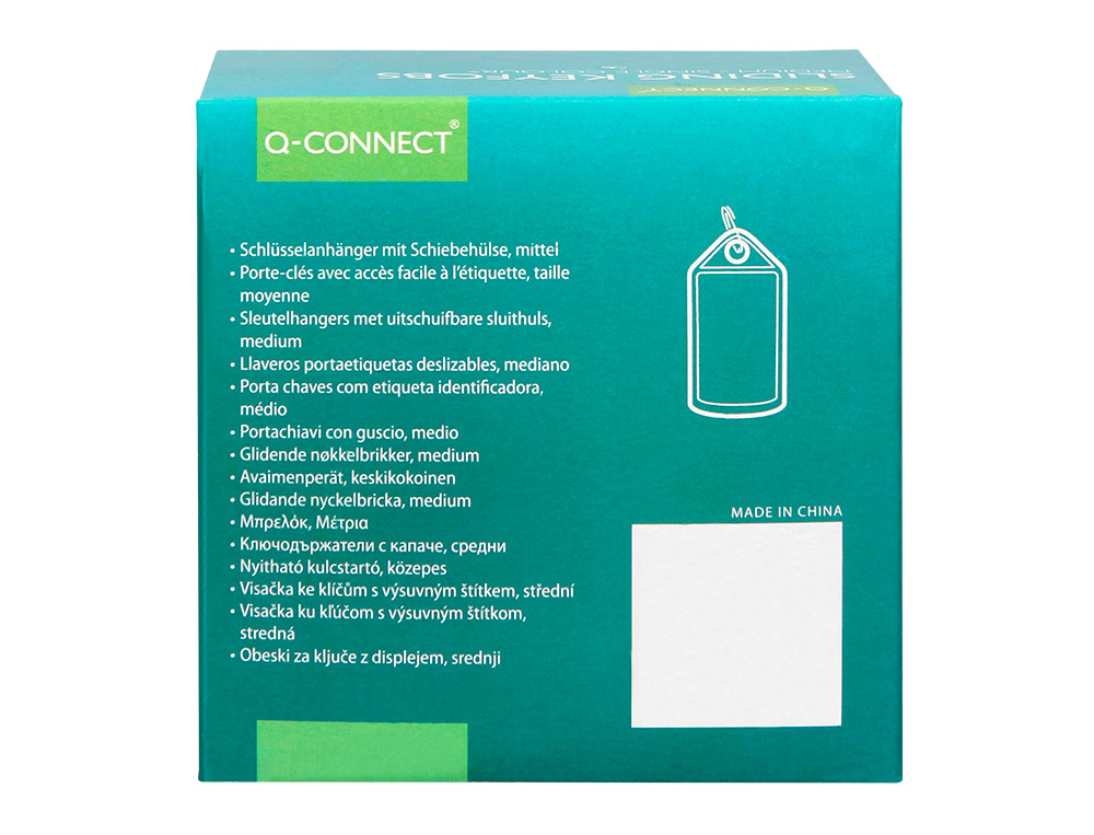 LLAVERO PORTAETIQUETAS Q-CONNECT PREMIUM COLOR AZUL CAJA DE 40 UNIDADES