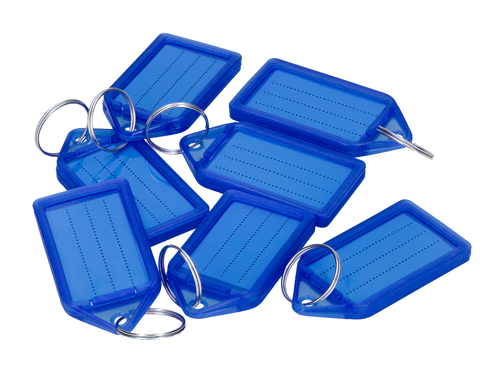 LLAVERO PORTAETIQUETAS Q-CONNECT PREMIUM COLOR AZUL CAJA DE 40 UNIDADES