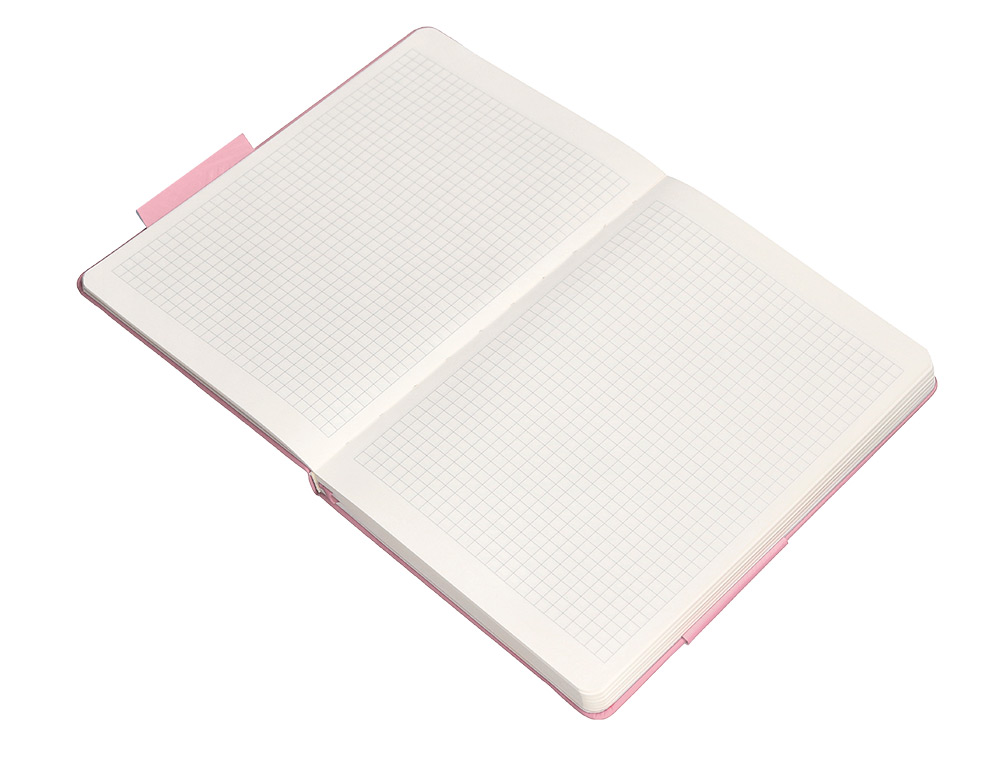 CUADERNO CON GOMILLA ANTARTIK NOTES TAPA DURA A5 HOJAS CUADRICULA ROSA PASTEL 100 HOJAS 80 GR FSC