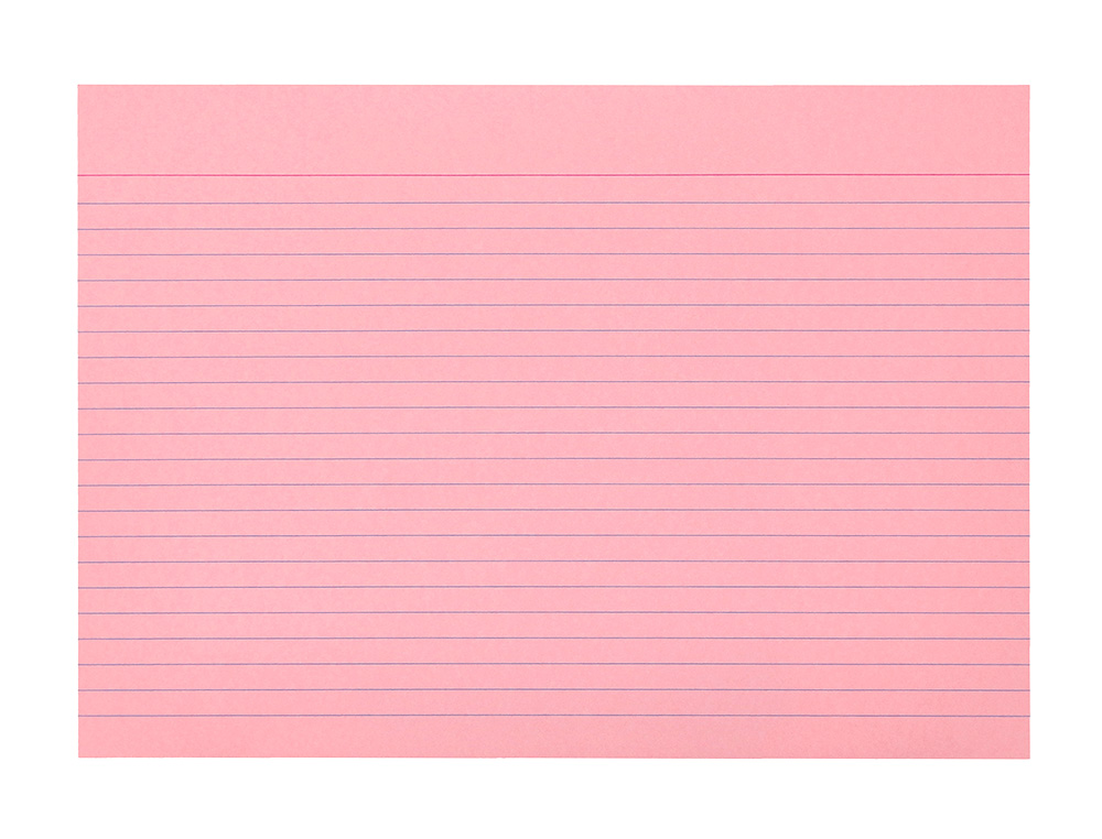 TARJETA LIDERPAPEL PARA ESTUDIAR RAYADA CARTULINA DE COLORES 170 GR/M2 125X200MM PAQUETE DE 200 UNIDADES