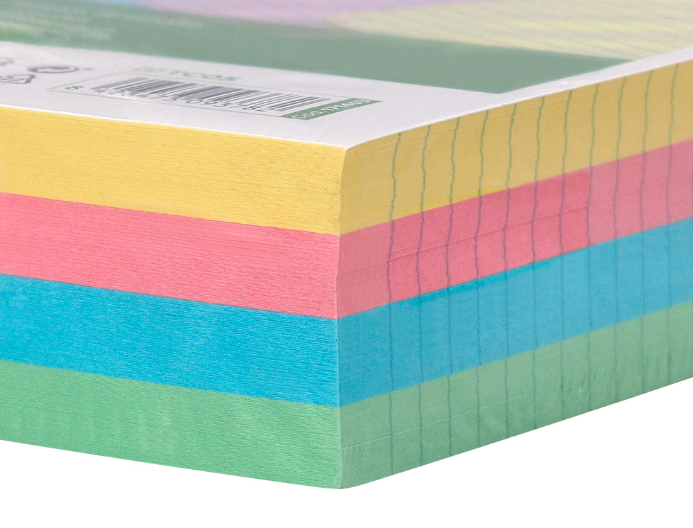 TARJETA LIDERPAPEL PARA ESTUDIAR RAYADA CARTULINA DE COLORES 170 GR/M2 125X200MM PAQUETE DE 200 UNIDADES