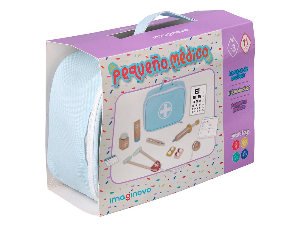 JUEGO INFANTIL IMAGINOVO MADERA MALETIN DE MEDICO +3 AÑOS 11 PIEZAS 24,5X18X10CM