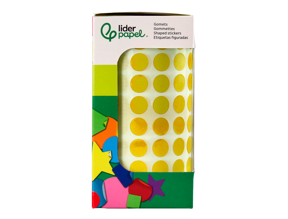 GOMETS LIDERPAPEL AUTOADHESIVO CIRCULOS 10,5 MM AMARILLO ROLLO DE 6000 UNIDADES EN CAJA DE CARTON