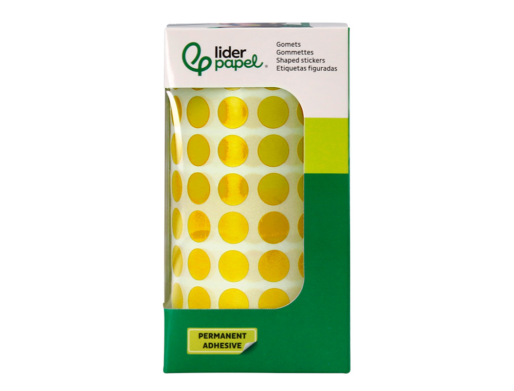 GOMETS LIDERPAPEL AUTOADHESIVO CIRCULOS 10,5 MM AMARILLO ROLLO DE 6000 UNIDADES EN CAJA DE CARTON