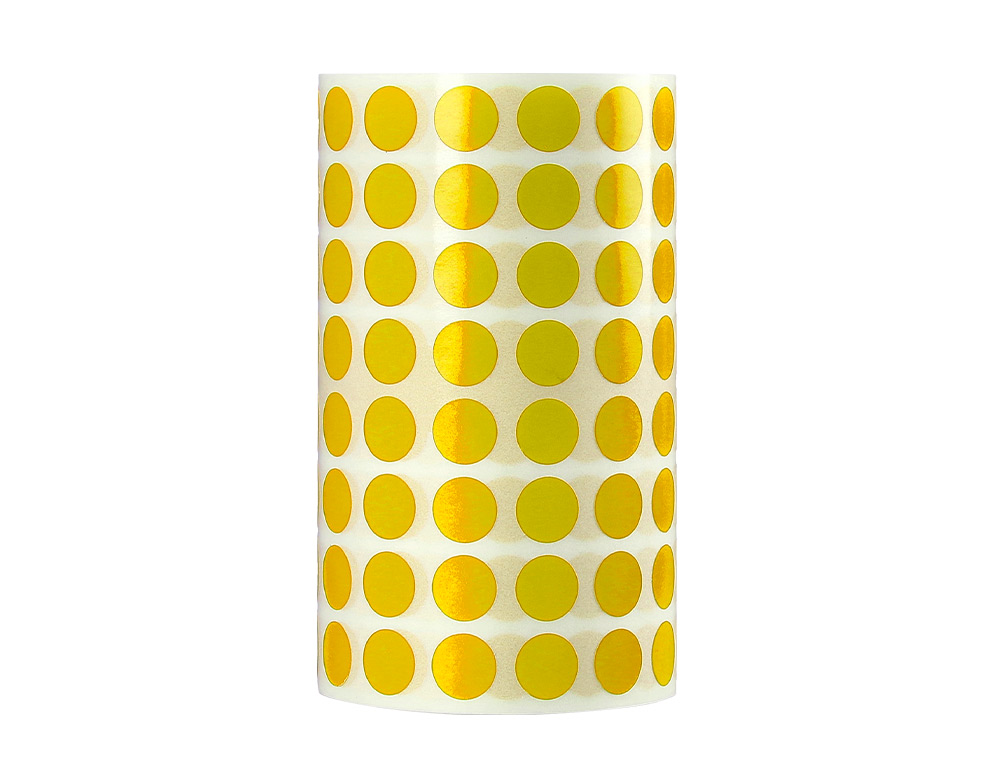 GOMETS LIDERPAPEL AUTOADHESIVO CIRCULOS 10,5 MM AMARILLO ROLLO DE 6000 UNIDADES EN CAJA DE CARTON