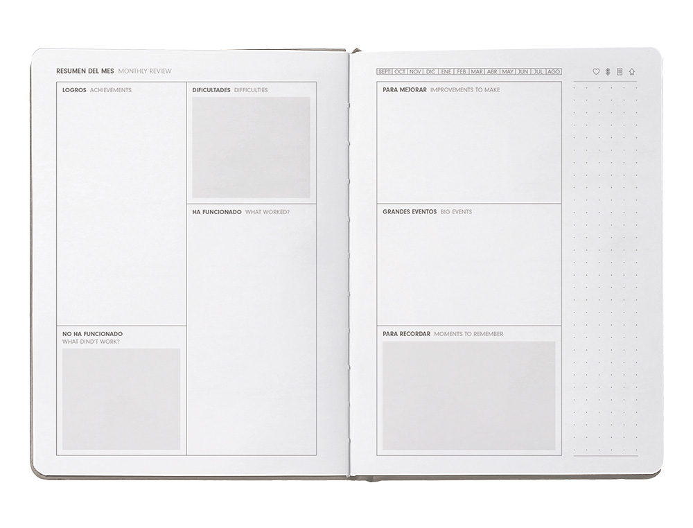 AGENDA ESCOLAR ANTARTIK 25-26 ENCUADERNADA GO! SIMIL PIEL GRIS SEMANA VISTA A5 BILINGE PAPEL FSC 80 GR
