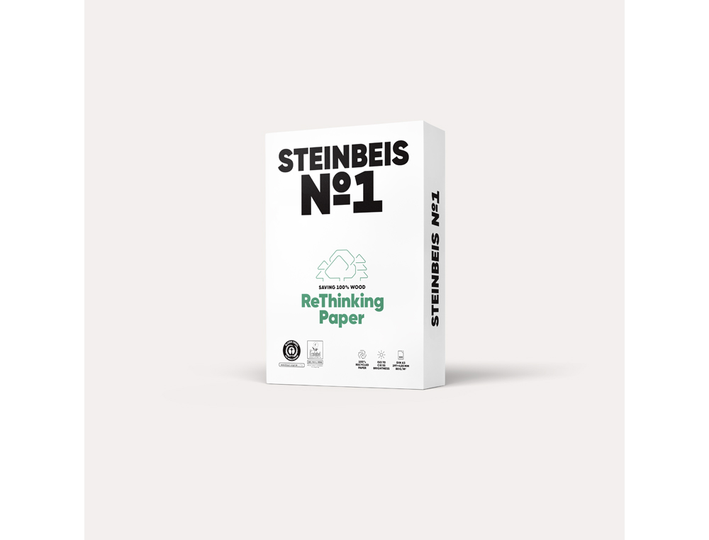 PAPEL FOTOCOPIADORA STEINBEIS N.1 100% RECICLADO DIN A3 80 GRAMOS PAQUETE DE 500 HOJAS