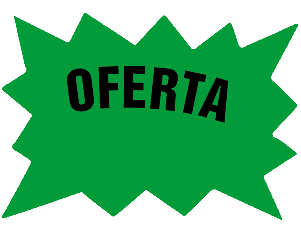 CARTEL CARTULINA ETIQUETAS MARCAPRECIOS VERDE FLUORESCENTE 160X110 MM BOLSA DE 50 ETIQUETAS
