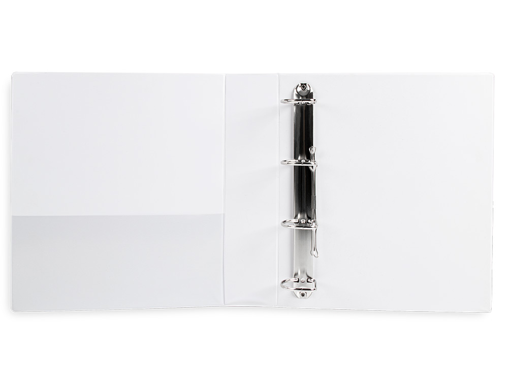 CARPETA CANGURO 4 ANILLAS MIXTAS 55MM LIDERPAPEL A4 PLASTICO COLOR BLANCO