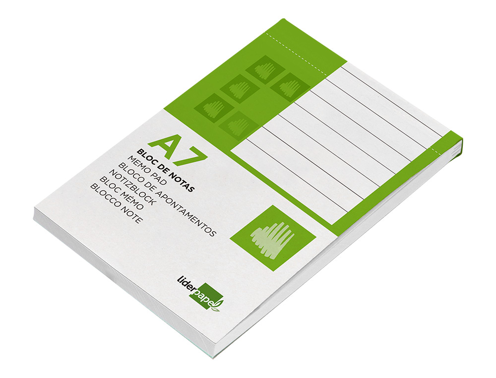 BLOC NOTAS LIDERPAPEL HORIZONTAL A7 80 HOJAS 60G/M2 PERFORADO