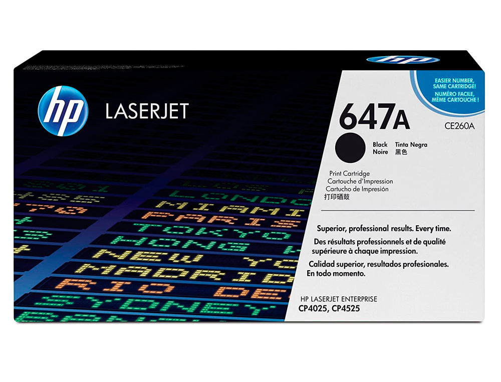 TONER HP COLOR LASERJET CP4025/CP4525 -CE260A- NEGRO 8.500 PAGS