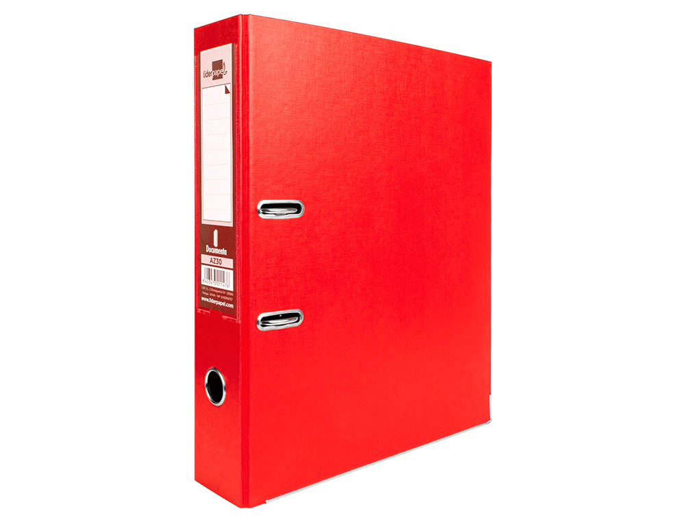 MODULO LIDERPAPEL 2 ARCHIVADORES FOLIO 2 ANILLAS MECANISMO DE PALANCA 75MM ROJO