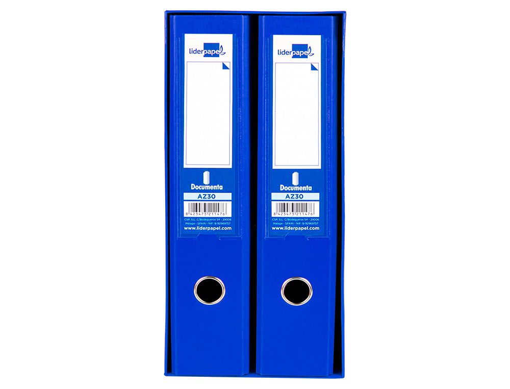 MODULO LIDERPAPEL 2 ARCHIVADORES FOLIO 2 ANILLAS MECANISMO DE PALANCA 75MM AZUL