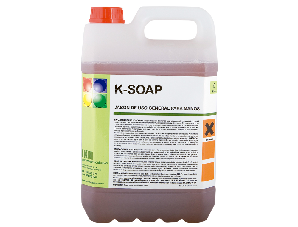 LIMPIADOR JABON PARA MANOS IKM GARRAFA 5 LITROS