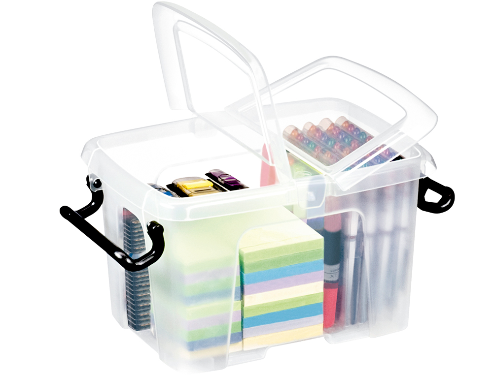 CONTENEDOR PLASTICO CEP 6 LITROS 305X224X182 MM TRANSPARENTE CON TAPA Y CIERRE HERMETICO