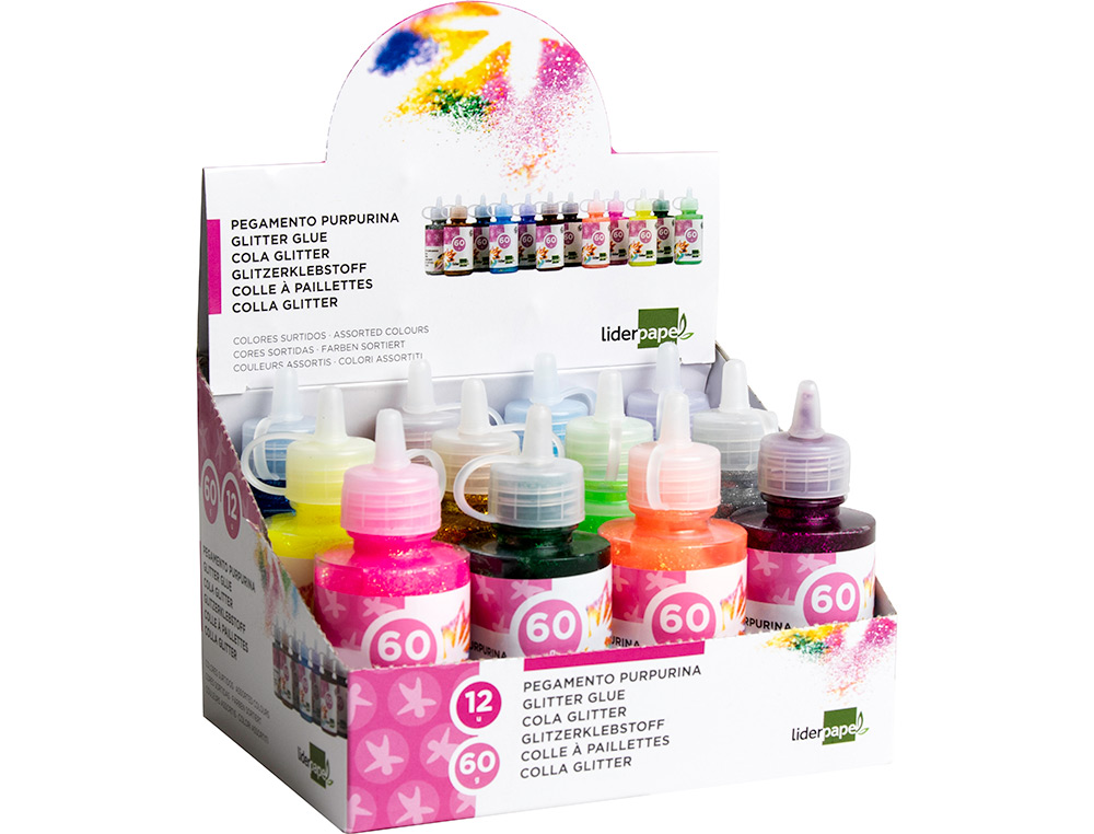 PURPURINA PEGAMENTO LIDERPAPEL FANTASIA COLORES METALICOS SURTIDOS BOTE DE 60 GR