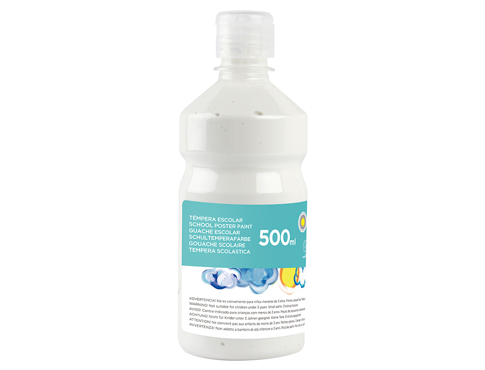 TEMPERA LIQUIDA LIDERPAPEL ESCOLAR 500 ML BLANCO