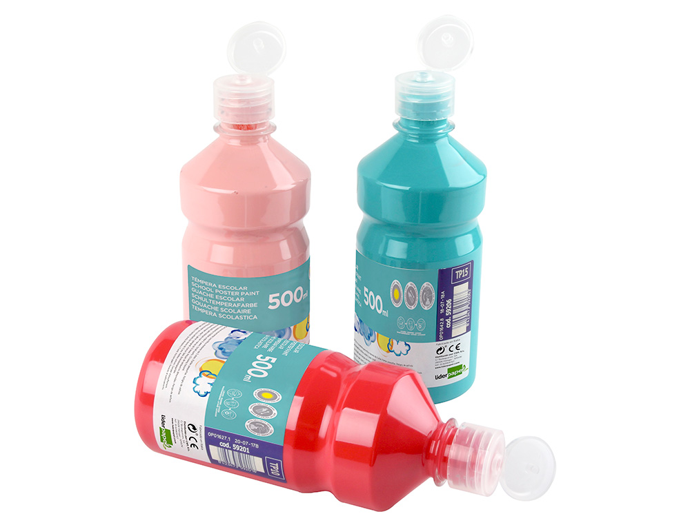 TEMPERA LIQUIDA LIDERPAPEL ESCOLAR 500 ML BLANCO