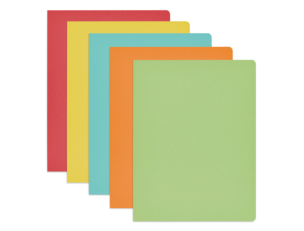 SUBCARPETA CARTULINA GIO FOLIO COLORES SURTIDOS 180 GR/M2 PAQUETE DE 50 UNIDADES