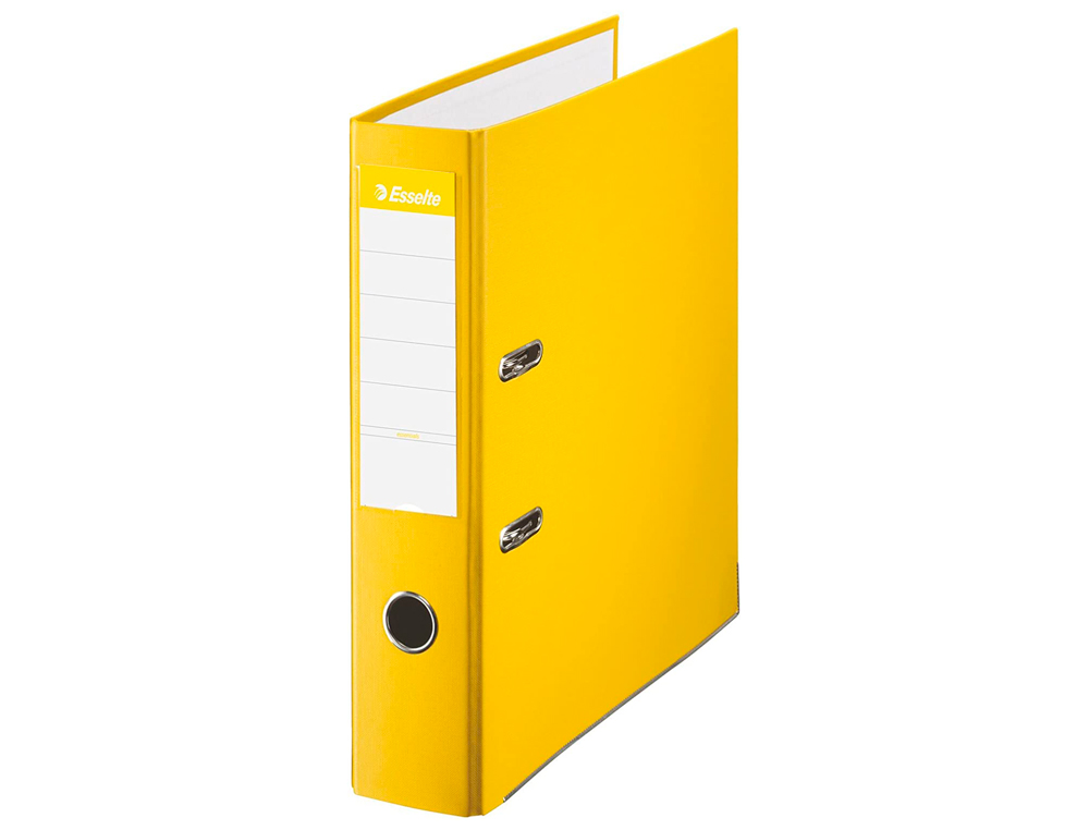 ARCHIVADOR DE PALANCA ESSELTE CARTON FORRADO PVC FOLIO LOMO DE 75 MM CON RADO AMARILLO
