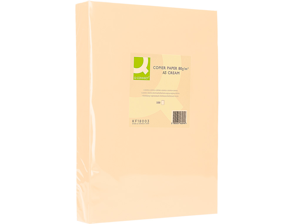 PAPEL COLOR Q-CONNECT DIN A3 80GR CREMA PAQUETE DE 500 HOJAS