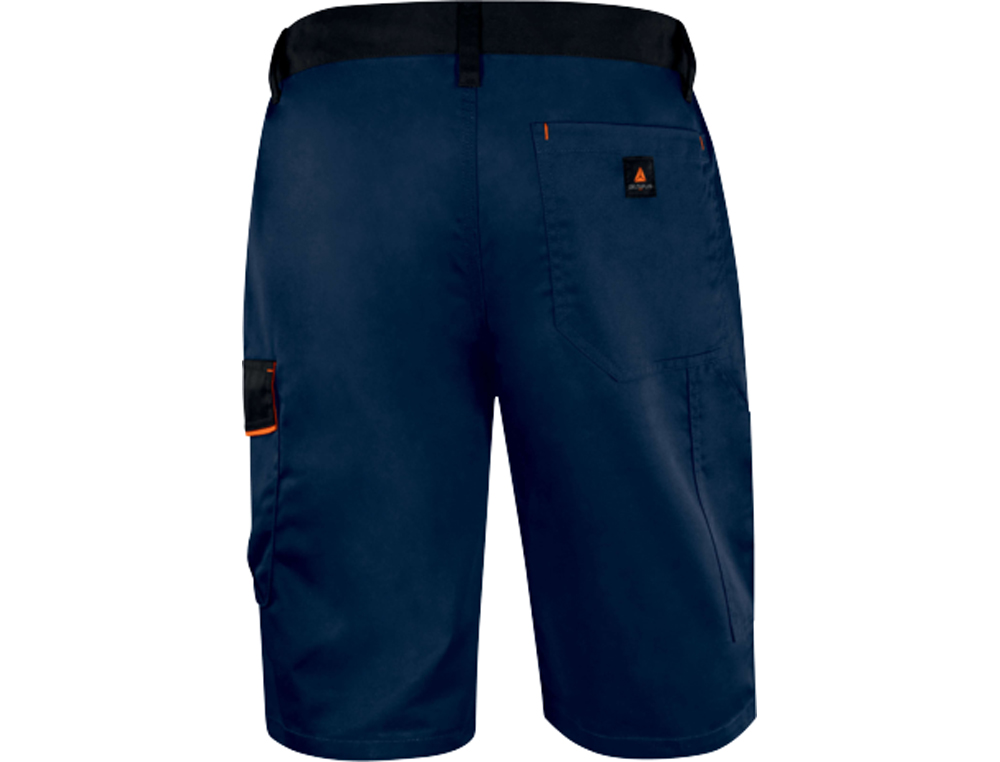 PANTALON DE TRABAJO DELTAPLUS BERMUDA CINTURA AJUSTABLE 5 BOLSILLOS COLOR AZUL NARANJATALLA XXL