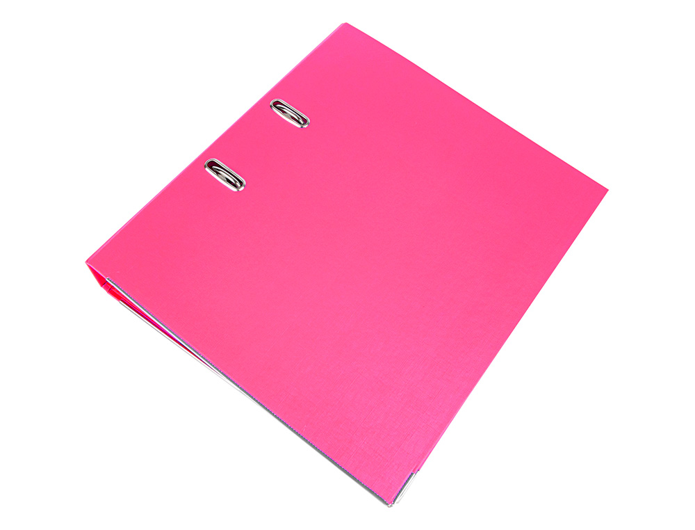 ARCHIVADOR DE PALANCA LIDERPAPEL A4 DOCUMENTA FORRADO PVC CON RADO LOMO 52 MM ROSA COMPRESOR METALICO