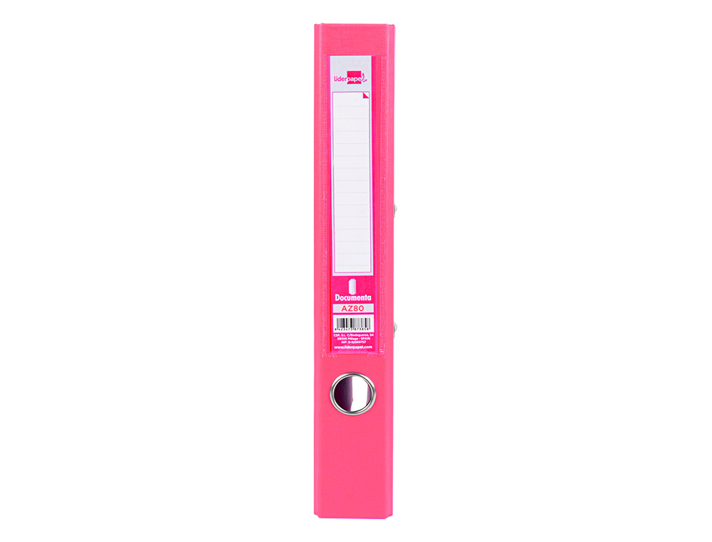 ARCHIVADOR DE PALANCA LIDERPAPEL A4 DOCUMENTA FORRADO PVC CON RADO LOMO 52 MM ROSA COMPRESOR METALICO