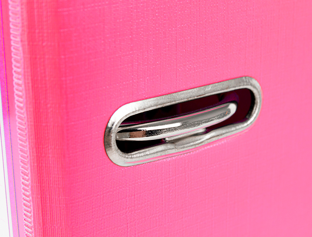 ARCHIVADOR DE PALANCA LIDERPAPEL A4 DOCUMENTA FORRADO PVC CON RADO LOMO 52 MM ROSA COMPRESOR METALICO