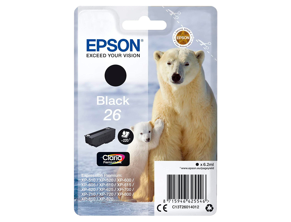 INK-JET EPSON T2601 EXPRESSION XP-600 / 605 / 700 / 800 NEGRO - 220 PAG -