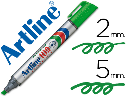 ROTULADOR ARTLINE MARCADOR PERMANENTE 109 VERDE PUNTA BISELADA