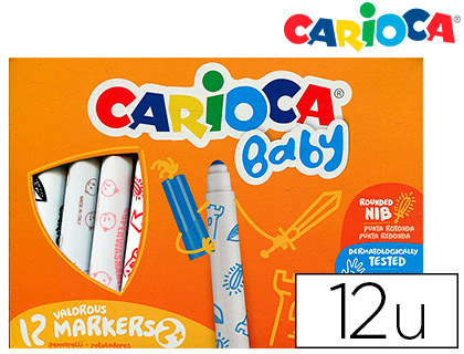 ROTULADOR CARIOCA BABY 2 AOS CAJA 12 COLORES SURTIDOS