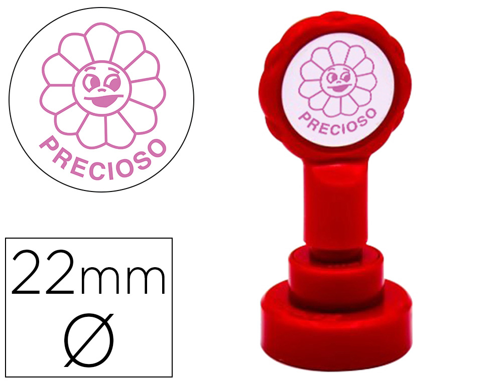 SELLO ARTLINE EMOTICONO PRECIOSO COLOR ROSA 22 MM DIAMETRO