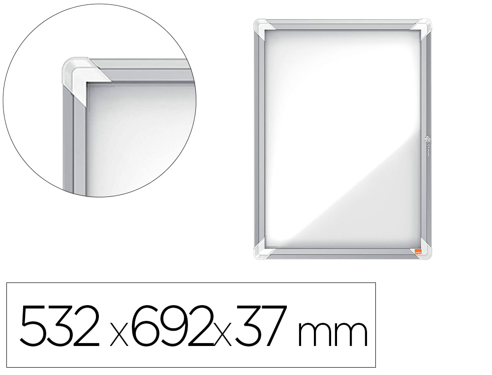 VITRINA DE ANUNCIOS NOBO PREMIUM PLUS MAGNETICA 4 X DIN A4 532X692X37 MM