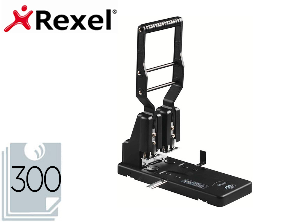 TALADRADOR REXEL HD 2300 ULTRAINTENSIVA METALICO CAPACIDAD 300 HOJAS COLOR NEGRO