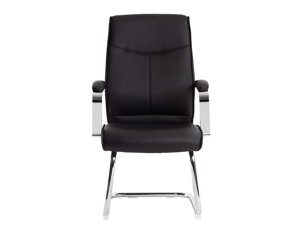 SILLA Q-CONNECT ESCRITORIO MOD ENA SIMIL PIEL BASE METALICA ALT MAX 1050 ANC 630 PROF 650 COLOR NEGRO